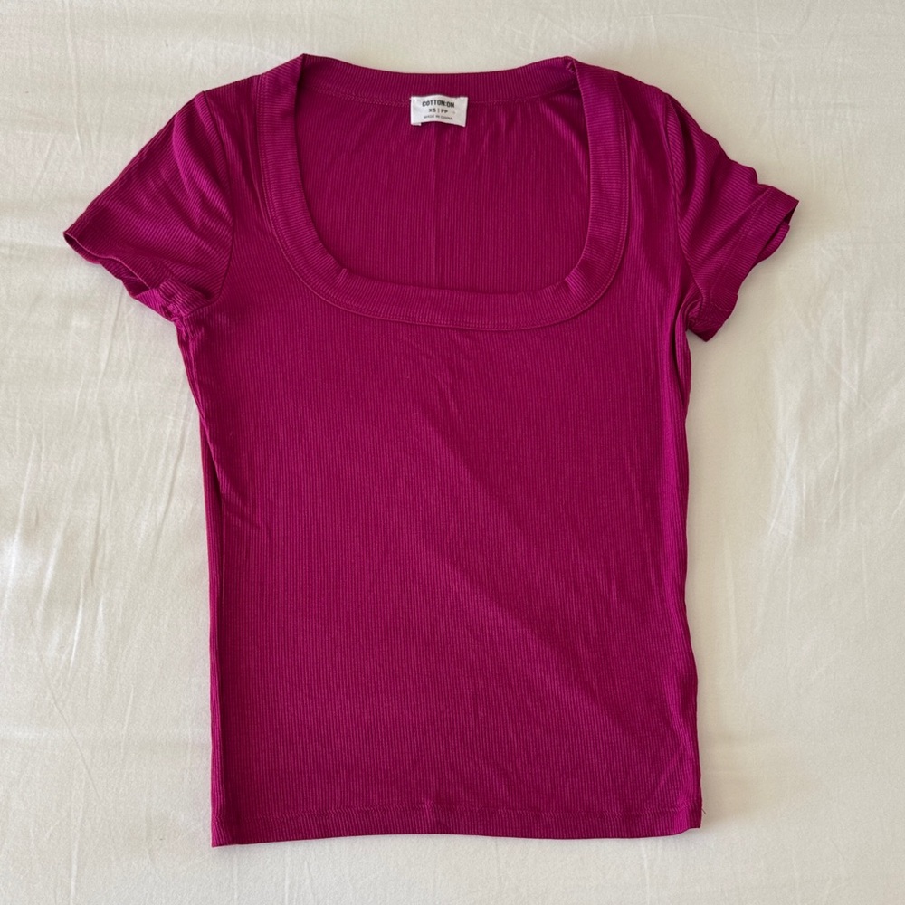 Cotton On Size XS Fuchsia Scoop Neck Top